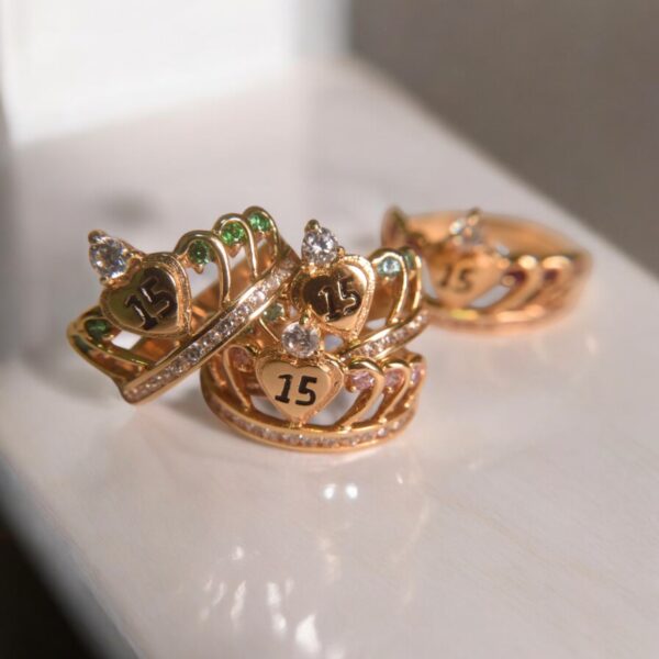 Anillo Corona grande 15 Años - Imagen 3