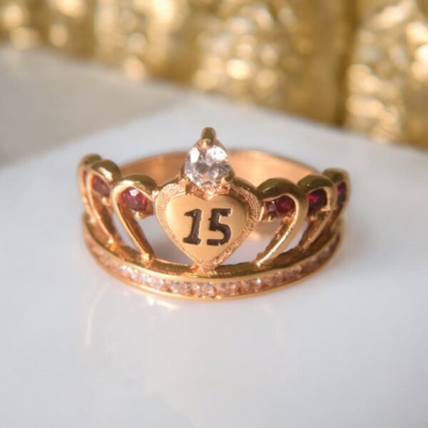 Anillo Corona grande 15 Años - Imagen 2