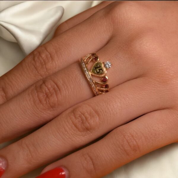 Anillo Corona grande 15 Años - Imagen 5